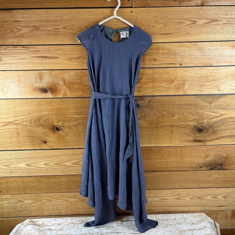 Joyfolie Mia Joy Gray Handkerchief Hem Dress sz 10